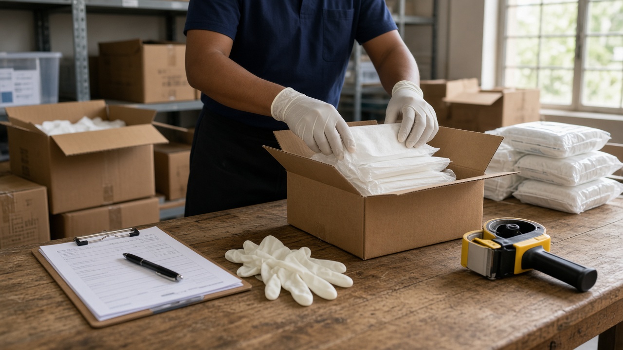 Packing sterile medical supplies for delivery